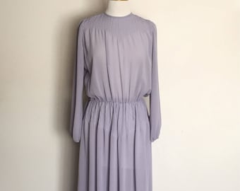 1970s Purple Sheer Day Dress Vintage