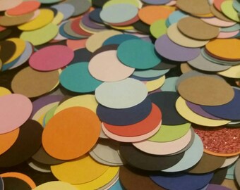 1 inch die cut circles, confetti circles, scrapbook, paper crafts, scrap paper circles, scrapbook embellishments.