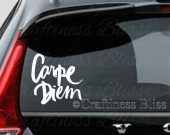 Carpe Diem Seize the Day 6 x 6 vinyl decal car window decal laptop decal car window decal laptop decal custom decal personalized decal