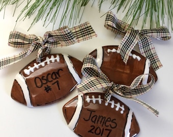 Football ornament, personalized football ornament, Hand painted, Personalized, football, team ornament, football Christmas ornament