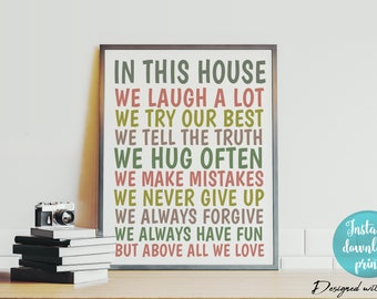 In this house quote | Etsy
