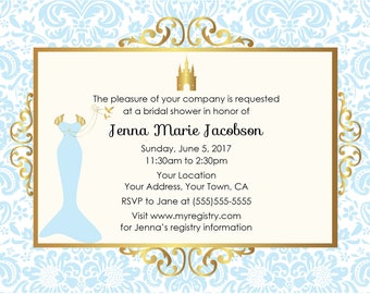 Fairytale Princess Printable Bridal Shower Invitation