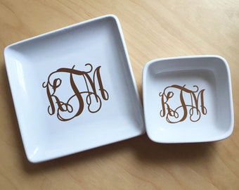 Monogrammed Jewelry Bowl - Ring Bowl - Jewelry Dish - Ring Dish - Custom Jewelry Holder - Monogram - Gift for Her