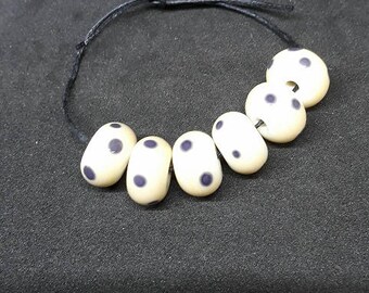 Dotty delight - handmade lampwork dotty bead set