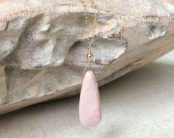 Kunzite Necklace, Kunzite Necklace Gold or Silver, Gold or Silver Kunzite Necklace, Large Kunzite Necklace Kunzite Jewelry Statement Jewelry