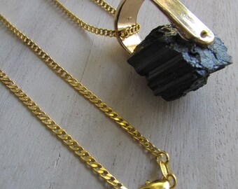 Black TOURMALINE necklace