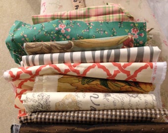 Fabric Remnant Bundle of Decorator Fabrics
