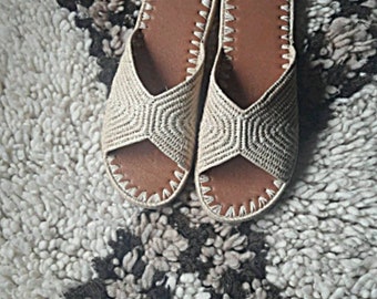 Raphia naturelle,raffia,chaussures femmes,sabots d'été,sandales ďété raphia marocain,shoses handmade,chaussures fais main.