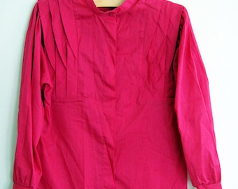 Vintage 80's Hot Pink Top // Made in USA // Tag Size 11