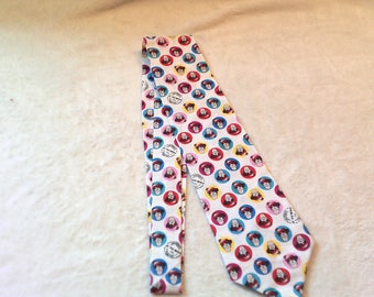 necktie or clip on tie made from Where's Waldo cotton fabric