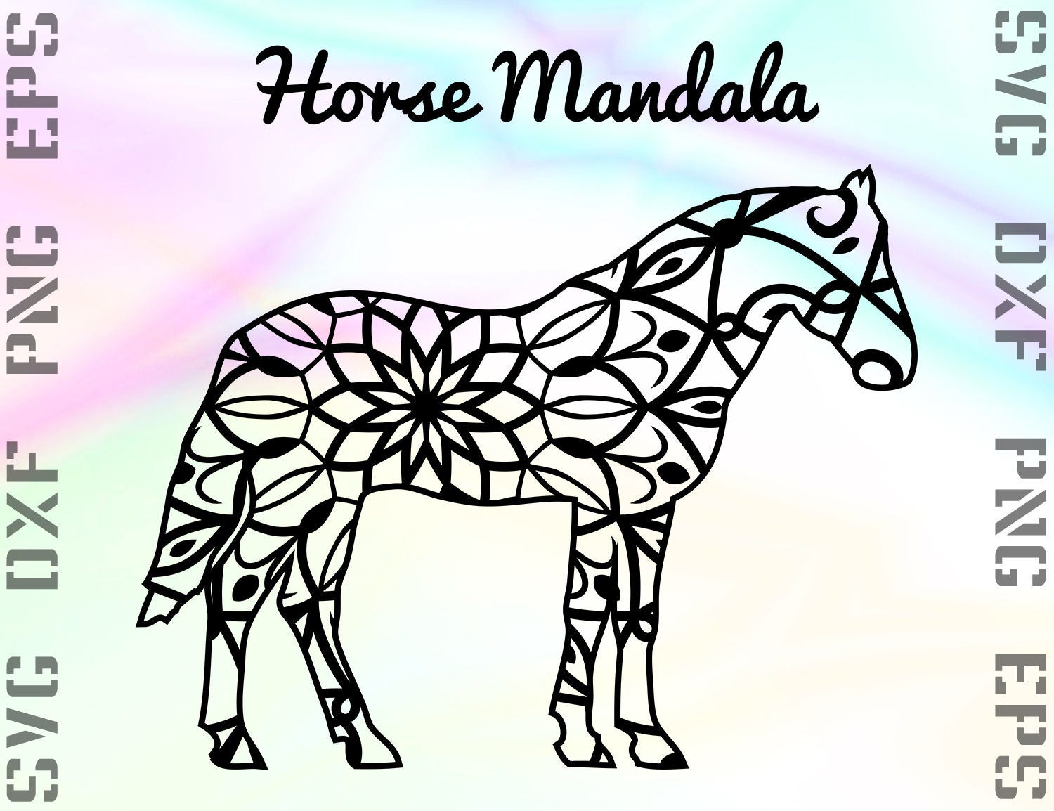 Download Mandala Horse SVG File Mandala Horse Dxf File Mandala