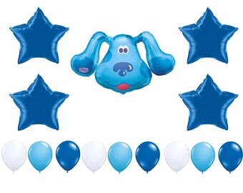 Indices anniversaire ballons de bleu, Blues indices décorations de fête, Blues indices ballons, indices parti ballon de bleu, chien bleu ballons