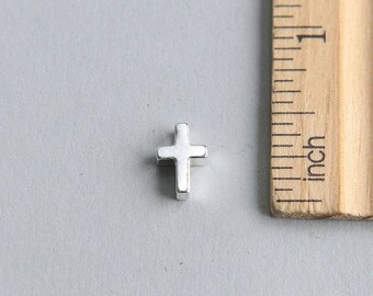 Cross Charm, Silver Cross, 925 Sterling Silver Cross Charm, Christian Cross Charm, Christian Charm, Tiny Cross Charm, 10 x 5mm ( 1 piece )