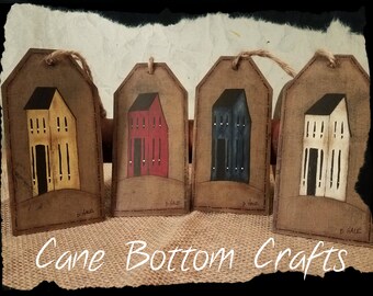 Wood Saltbox House Tag