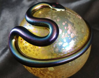 Correia Snake Paperweight Iridescent applied snake