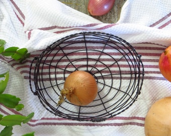 Wire Woven Oval Table Basket Handmade