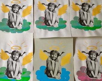 Zeefdruk/Silkscreenprint Pippi Langkous / Pippi Langstrumpf