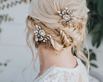 Wedding Hair Accessories, Bridal Comb, Bridal Hair Accessories, Bridal Headpiece ~ "Collette" Wedding Hair Pin in Silver or Gold