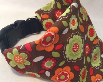 Flower Dog Collar Bandana, Bandana, Dog Bandana, Fall Dog Collar Bandana, L and XL