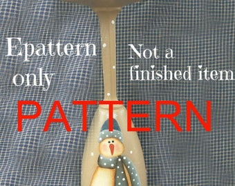 EPATTERN 0036 snowman wine glass candle holder, snowman pattern, christmas painting pattern, tole painting pattern, primitive pattern,