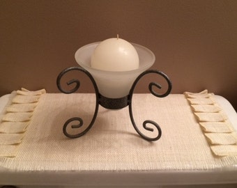 Burlap Runner, Toilet Tank Runner/Topper, Burlap, Ivory