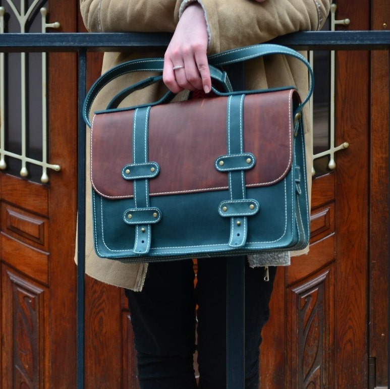 white leather briefcase