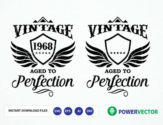 Download Svg File Vintage Birth Year.Vector Digital Template. Aged