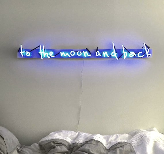 To The Moon And Back Plexiglass-Mounted Neon Sign