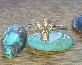 Little Angel- Sterling Silver and Brass- Stacking Ring