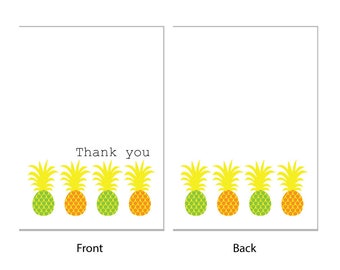 Thank you cards - 'Pineapples' - 24 x A6 cards - very tropical, envelopes included
