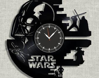 Star Wars vinyl record clock, wall clock Star Wars, Best Gift for Decor