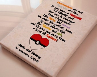 Personalised pokemon gift charmander print squirtle picture I would choose you quote pikachu keepsake valentines day anniversary