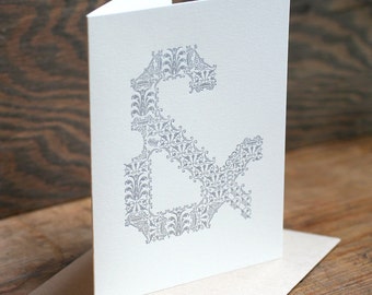 Ornamental Ampersand letterpress card