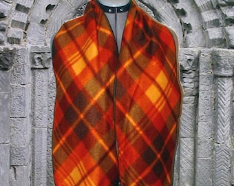 Autumn Argyle Fleece Scarf, Muffler, Bufanda, Fall's Fire