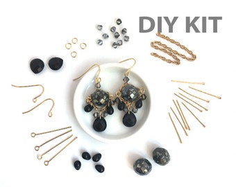 DIY Earring Kit, Jewelry Making, Beading Kit, Bead Kit, Dangle Bead Earring, Victorian Earring, EP005