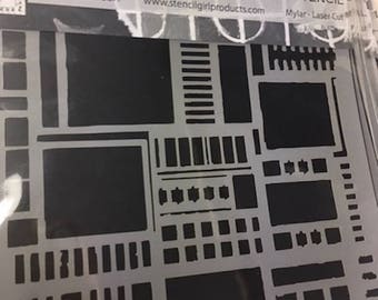 Stencil squares, ATC, Junk Journal, Scrapbook, Card Making, Mixed Media, Collage