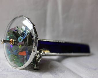 Cobalt Blue Stained Glass Kaleidoscope
