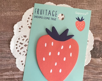 Strawberry Strawberries Fruit Sticky Notes - Self Stick Note - Kawaii Stationery