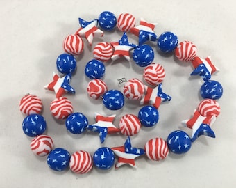 Red, White & Blue USA Patriotic beads