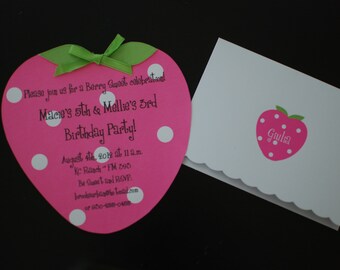 10 Strawberry Shortcake Birthday Invitation Invitations