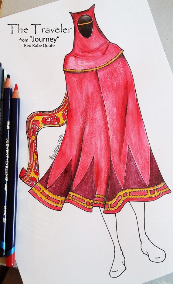 MADE TO ORDER Journey the game cosplay traveler red robe