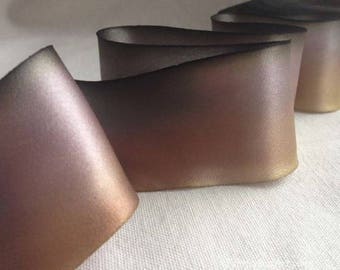 Terrazo Silver Beige Hand Dyed Silk Ribbon-2 yard increments