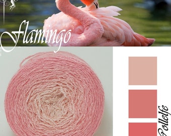 Flamingo* Merino silk Gradient Yarn hand dyed - Lace weight