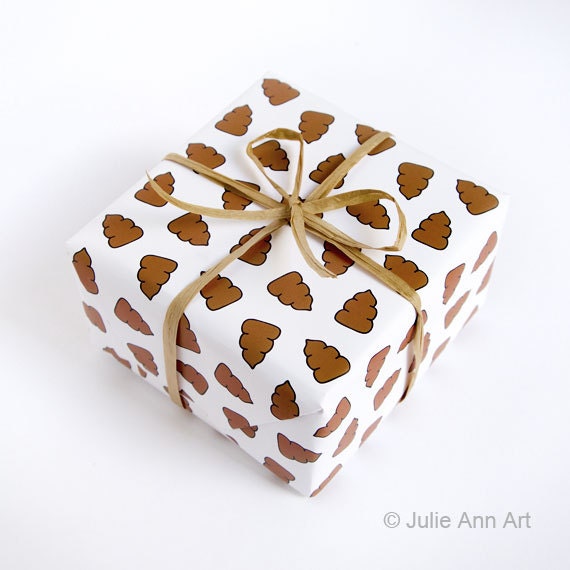 Gag Gift Wrapping Paper Poop