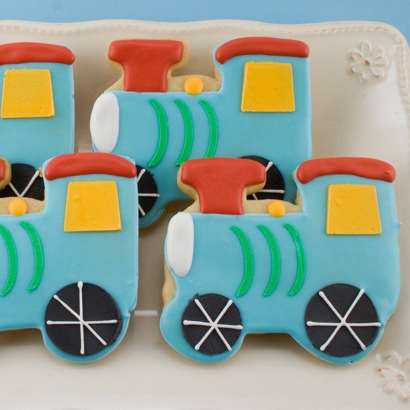 Train Engine Cookies 12 Decorated Cookie Favors