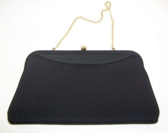 Vintage Purse, Vintage Clutch, Black Purse, Black Clutch, Black Evening Bag, Black Wedding, Wedding Purse Purse For Bride Black & Gold Purse