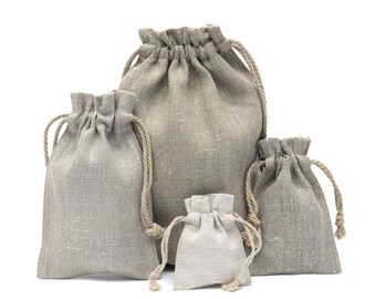 100 % Linen Gift Bag, Gifts Bags, Linen Rope, Natural Linen Bag, Pure Linen Bag,Gift Packaging
