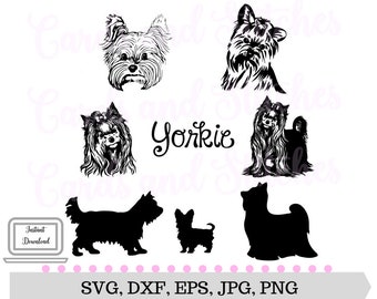 Download Yorkie silhouette | Etsy