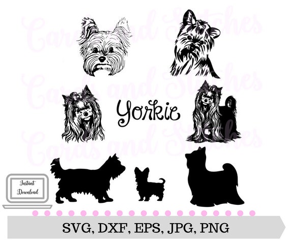 Yorkie SVG Yorkie Silhouettes Dog SVG Digital Cutting