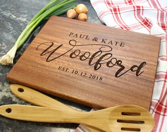 Personalized Cutting Board - Engraved Cutting Board, Custom Cutting Board, Housewarming Gift, Wedding Gift, Engagement, Anniversary (038)